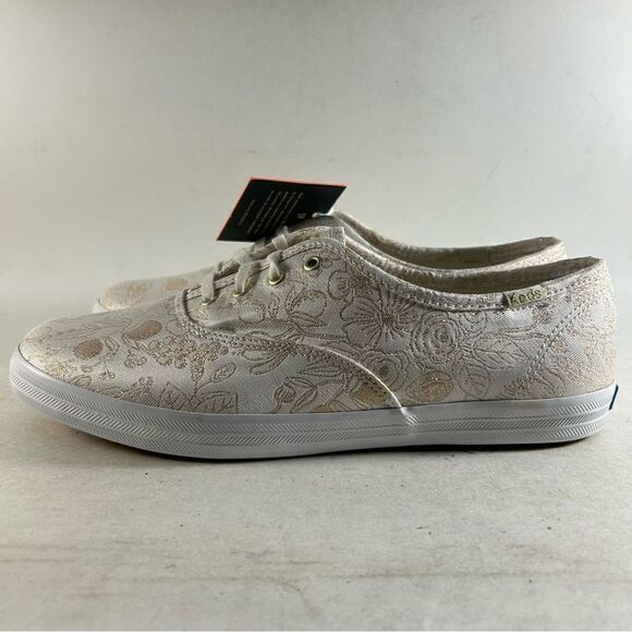 Keds X Rifle Paper Co Champion Women’s Shoes Sneakers White Gold Size 9.5 Wide - Picture 3 of 8